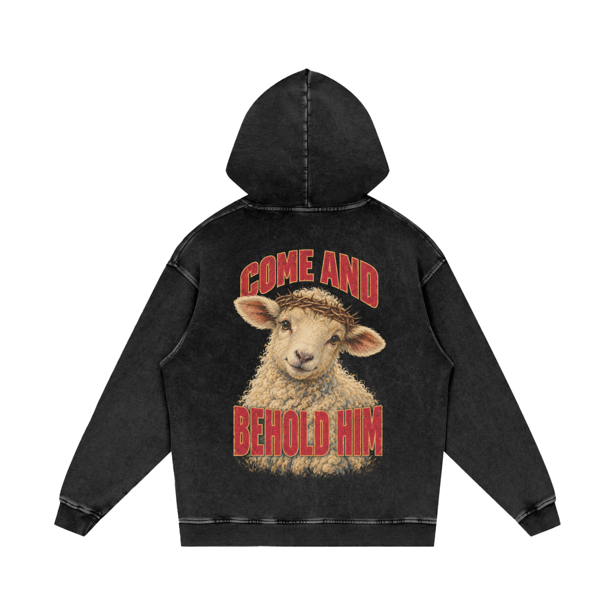 Worthy Is the Lamb Snow-Washed Oversized Hoodie