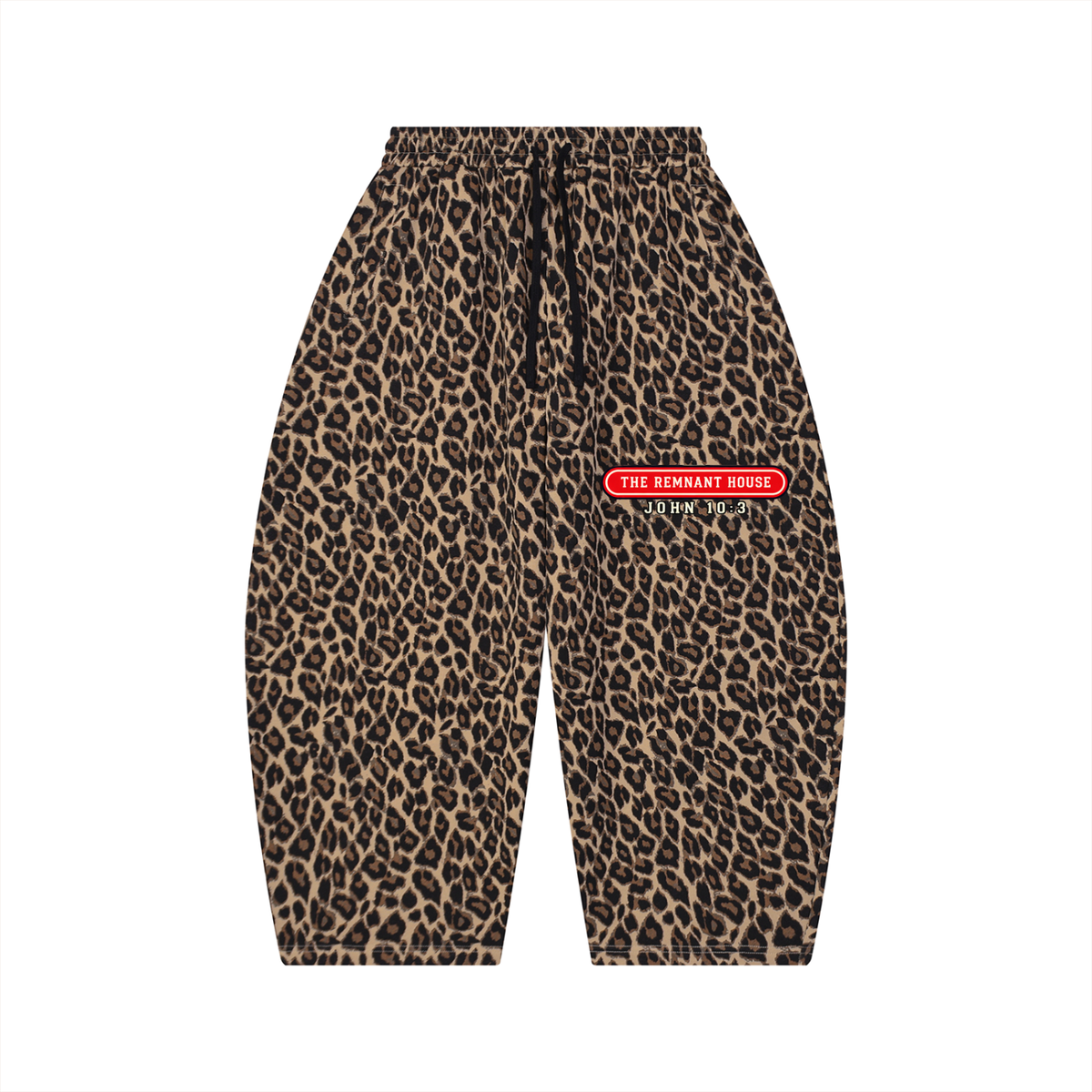 Known by Name Leopard Barrel-Leg Pants — John 10:3