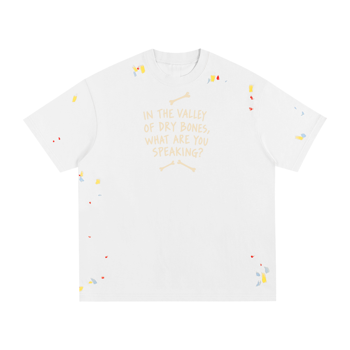 Speak to the Bones Paint-Splatter Cotton Tee — Ezekiel 37
