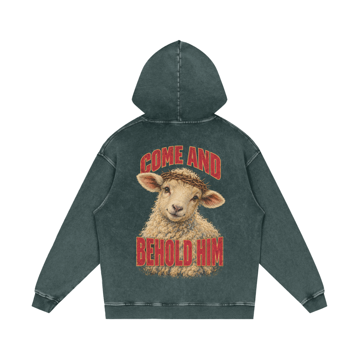 Worthy Is the Lamb Snow-Washed Oversized Hoodie