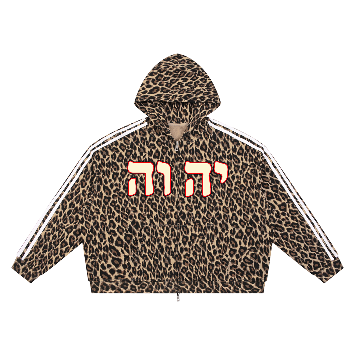 Known by Name leopard hoodie, alternate color front view
