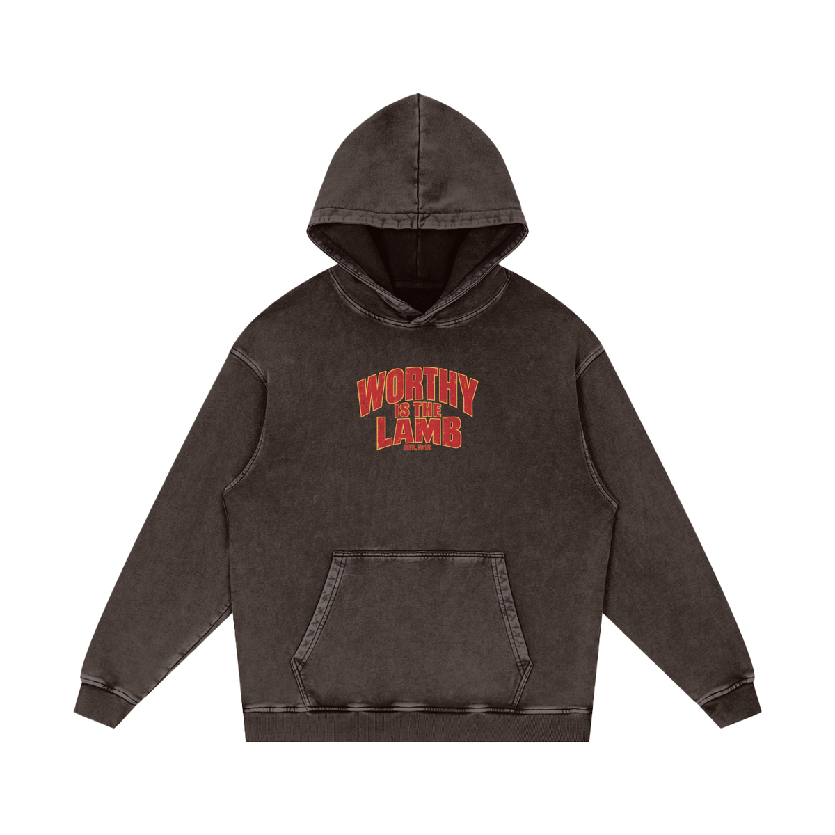 Worthy Is the Lamb Snow-Washed Oversized Hoodie