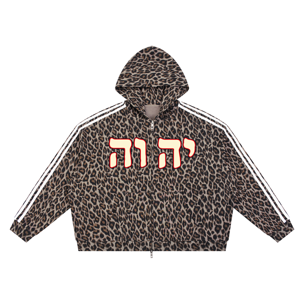 Known by Name leopard hoodie, front product view