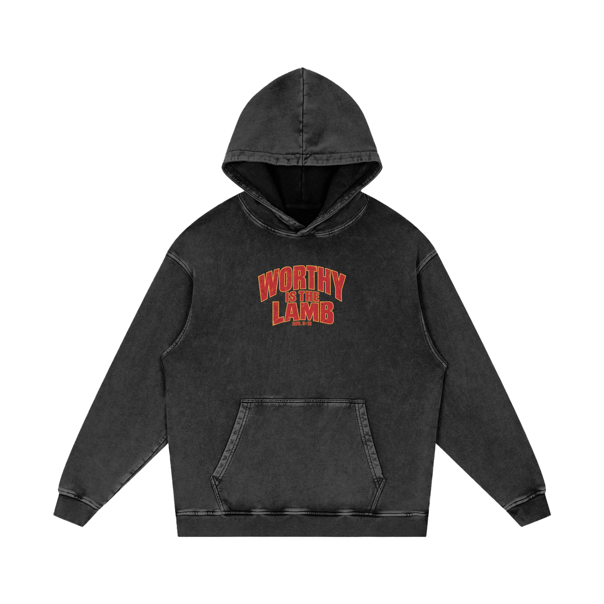 Worthy Is the Lamb Snow-Washed Oversized Hoodie