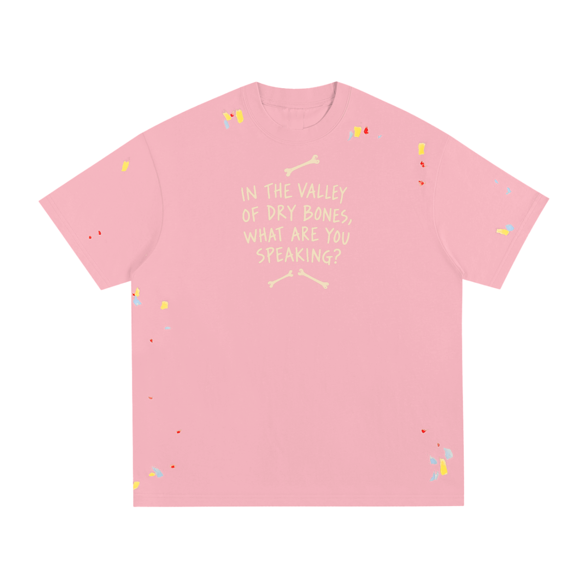 Speak to the Bones Paint-Splatter Cotton Tee — Ezekiel 37