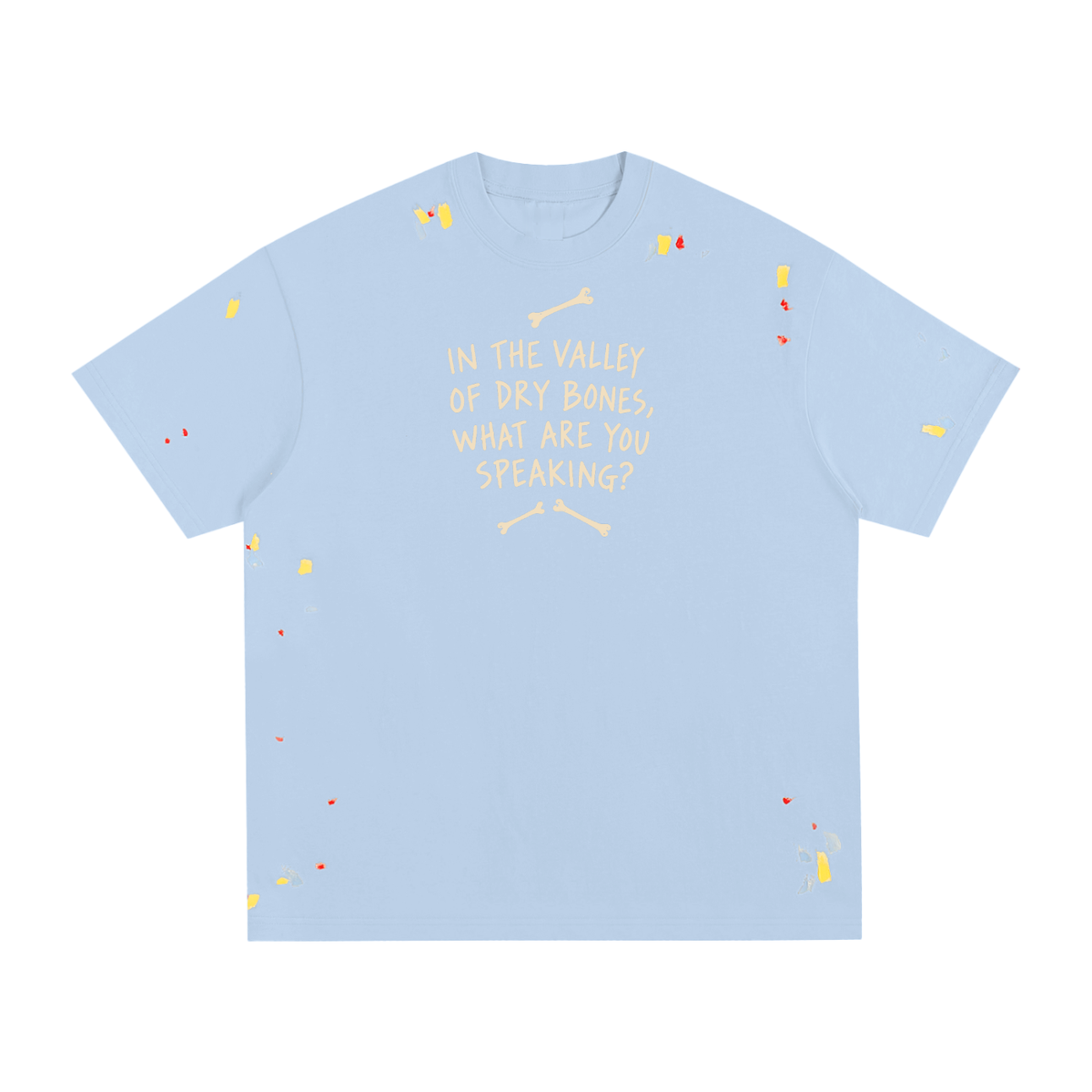 Speak to the Bones Paint-Splatter Cotton Tee — Ezekiel 37