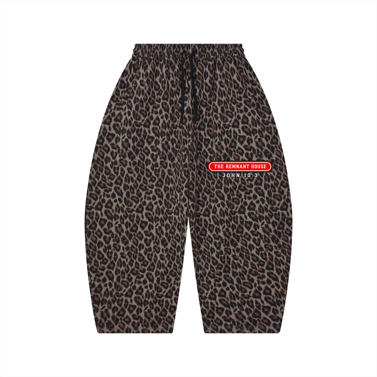 Known by Name leopard pants, front product view