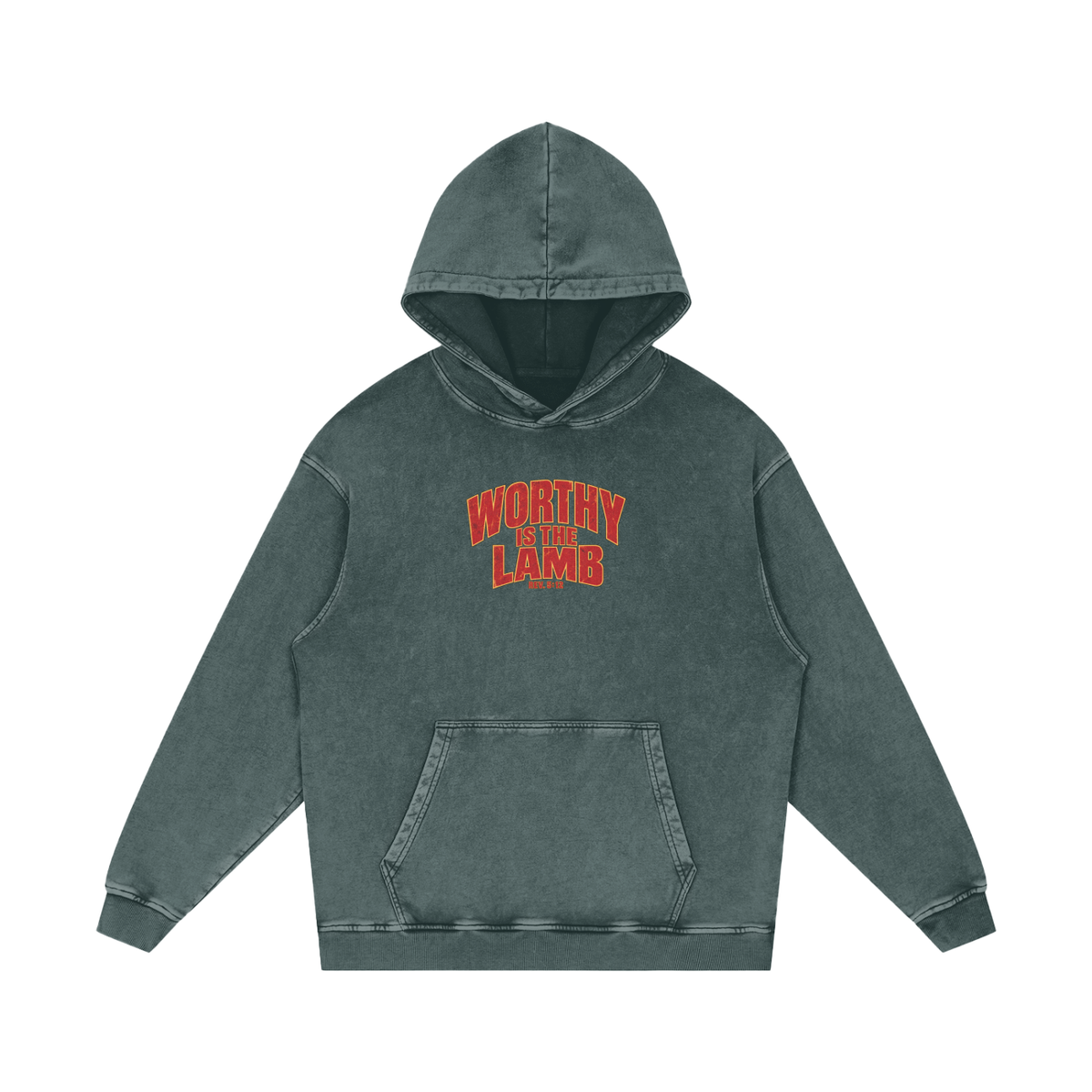 Worthy Is the Lamb Snow-Washed Oversized Hoodie